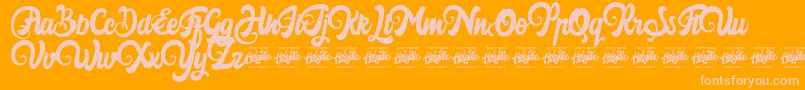 Harilly Aleya Font – Pink Fonts on Orange Background