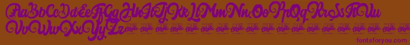 Harilly Aleya Font – Purple Fonts on Brown Background