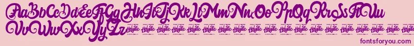 Harilly Aleya Font – Purple Fonts on Pink Background