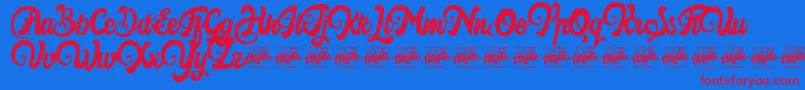 Harilly Aleya Font – Red Fonts on Blue Background