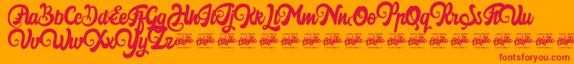 fuente Harilly Aleya – Fuentes Rojas Sobre Fondo Naranja