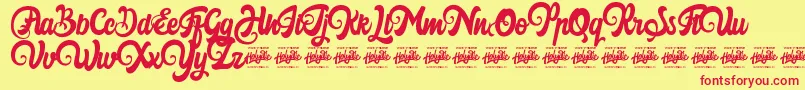 Harilly Aleya Font – Red Fonts on Yellow Background
