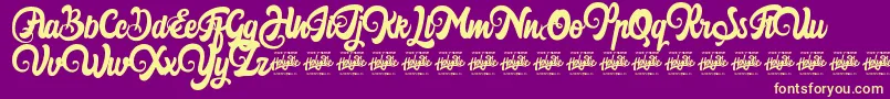 Harilly Aleya Font – Yellow Fonts on Purple Background