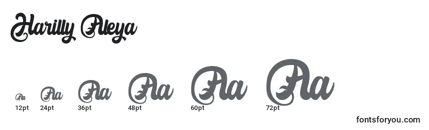 Harilly Aleya Font Sizes