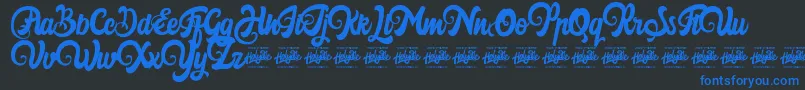 Harilly Aleya Font – Blue Fonts on Black Background
