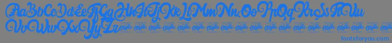 フォントHarilly Aleya – 灰色の背景に青い文字