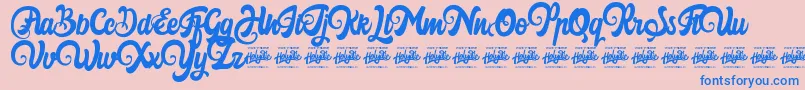 Harilly Aleya Font – Blue Fonts on Pink Background