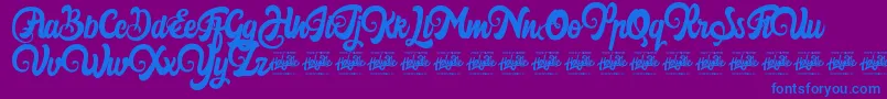 Harilly Aleya Font – Blue Fonts on Purple Background