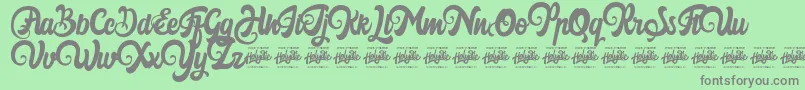 Harilly Aleya Font – Gray Fonts on Green Background