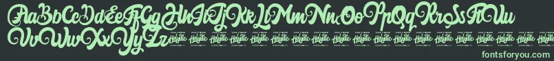 Harilly Aleya Font – Green Fonts on Black Background