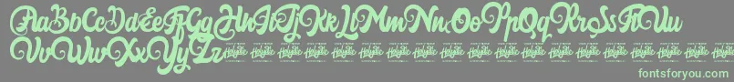 Harilly Aleya Font – Green Fonts on Gray Background