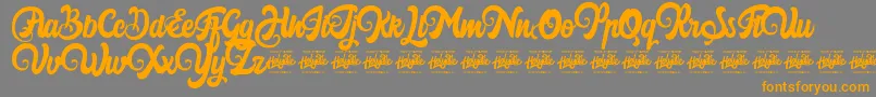 Harilly Aleya Font – Orange Fonts on Gray Background