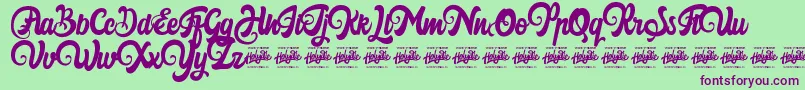 Harilly Aleya Font – Purple Fonts on Green Background