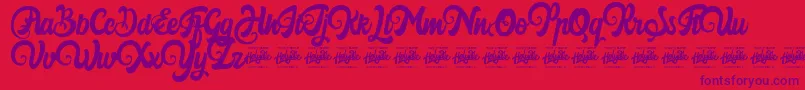 Harilly Aleya Font – Purple Fonts on Red Background