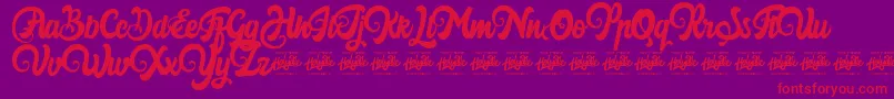 Шрифт Harilly Aleya – красные шрифты на фиолетовом фоне
