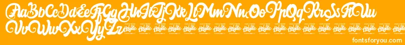 Шрифт Harilly Aleya – белые шрифты на оранжевом фоне