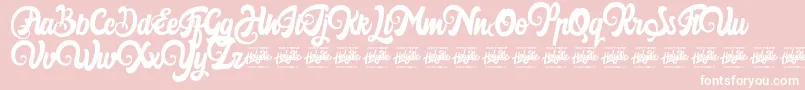フォントHarilly Aleya – ピンクの背景に白い文字