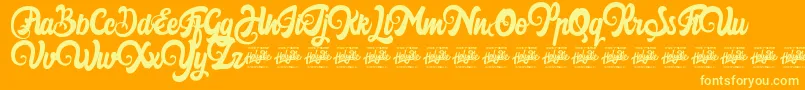 Harilly Aleya Font – Yellow Fonts on Orange Background