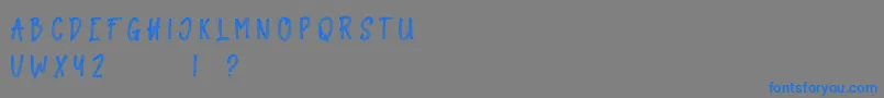 フォントHARINGTONE – 灰色の背景に青い文字