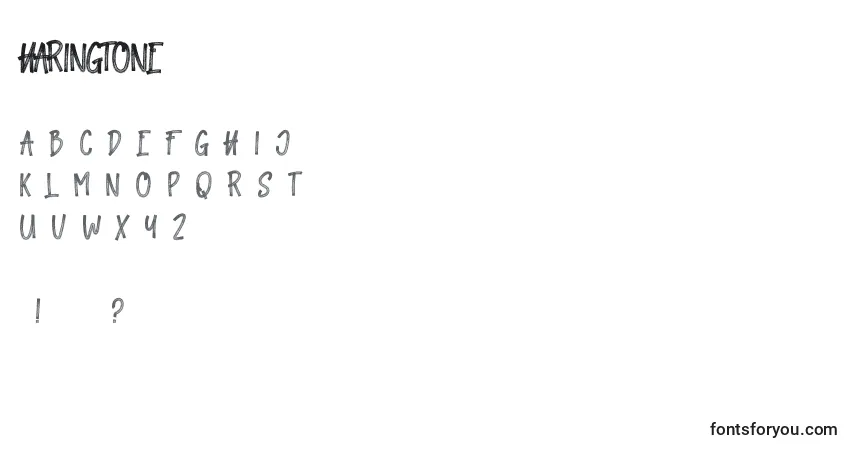 Schriftart HARINGTONE (129103) – Alphabet, Zahlen, spezielle Symbole