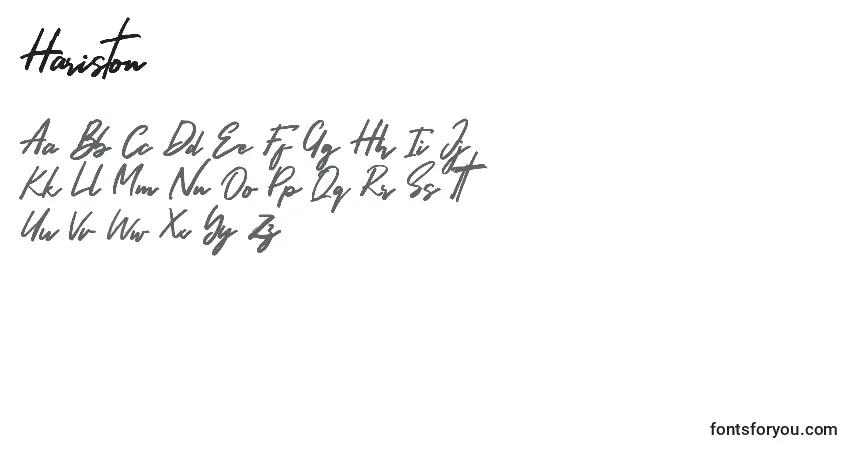 Schriftart Hariston – Alphabet, Zahlen, spezielle Symbole