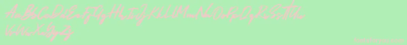 Hariston-Schriftart – Rosa Schriften auf grünem Hintergrund