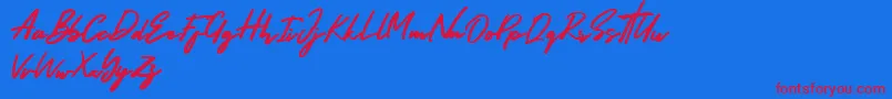 Hariston Font – Red Fonts on Blue Background