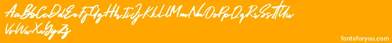 Hariston-Schriftart – Weiße Schriften auf orangefarbenem Hintergrund