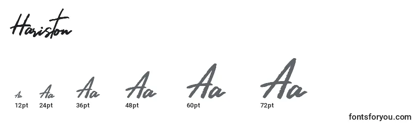 Hariston Font Sizes