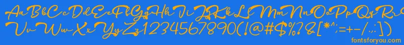 HarithDEMO Font – Orange Fonts on Blue Background