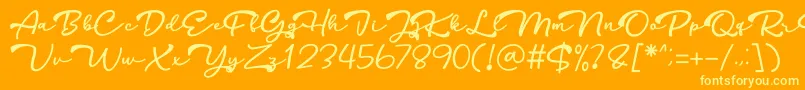 HarithDEMO Font – Yellow Fonts on Orange Background