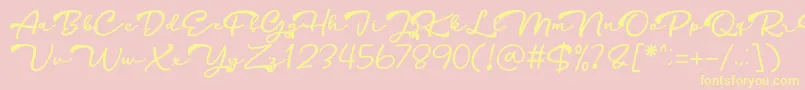 HarithDEMO Font – Yellow Fonts on Pink Background