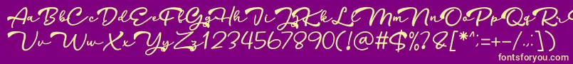 HarithDEMO Font – Yellow Fonts on Purple Background