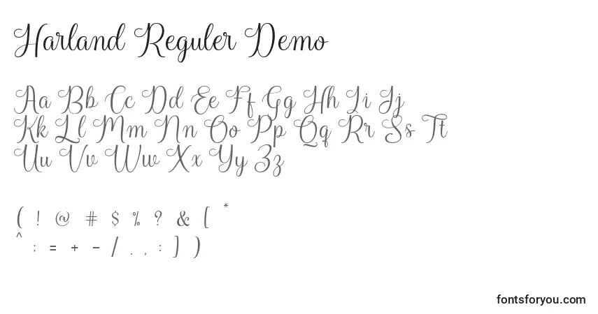 Harland Reguler Demo Font – alphabet, numbers, special characters