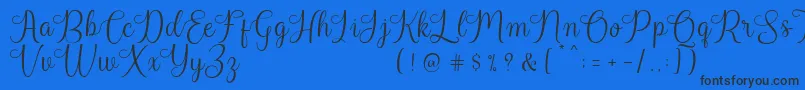 Harland Reguler Demo Font – Black Fonts on Blue Background
