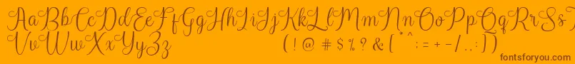 Harland Reguler Demo Font – Brown Fonts on Orange Background