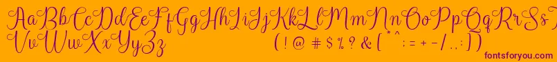 Harland Reguler Demo Font – Purple Fonts on Orange Background