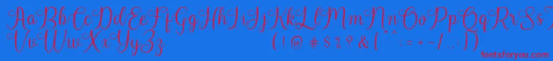 Harland Reguler Demo Font – Red Fonts on Blue Background