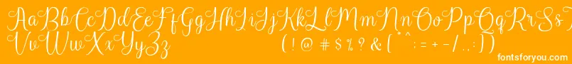 Harland Reguler Demo Font – White Fonts on Orange Background