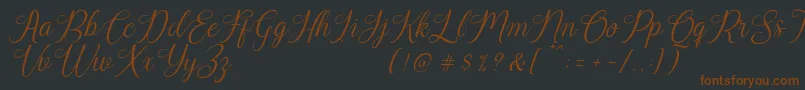 Harland Slant Demo Font – Brown Fonts on Black Background