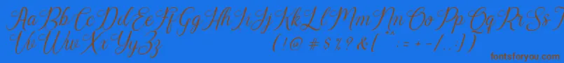 More about Harland Slant Demo Font Harland Slant Demo Font – Brown Fonts on Blue Background