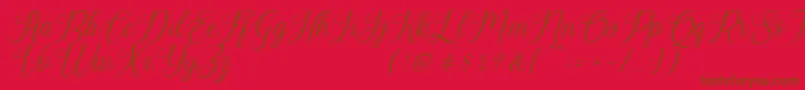 Police Harland Slant Demo – polices brunes sur fond rouge