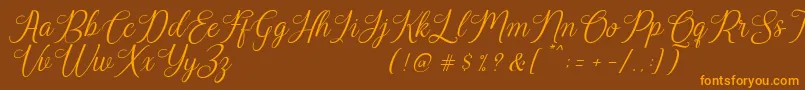 More about Harland Slant Demo Font Harland Slant Demo Font – Orange Fonts on Brown Background