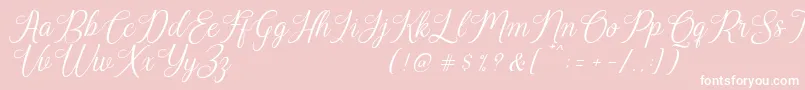 Harland Slant Demo-Schriftart – Weiße Schriften auf rosa Hintergrund