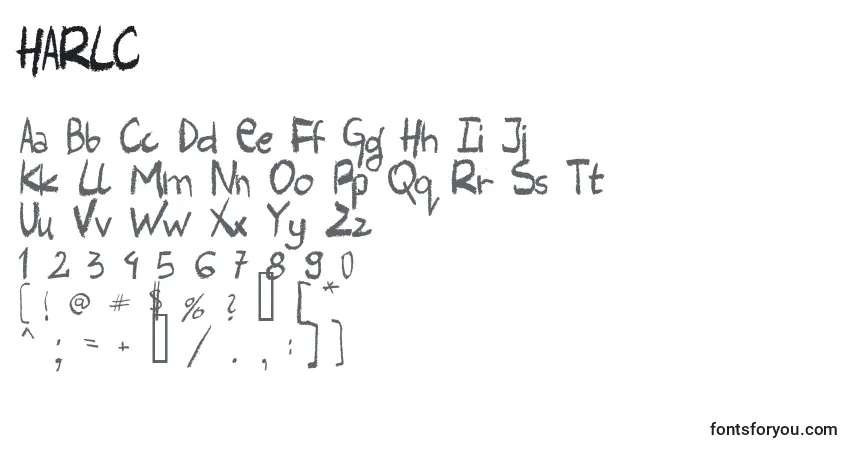 Czcionka HARLC    (129108) – alfabet, cyfry, specjalne znaki