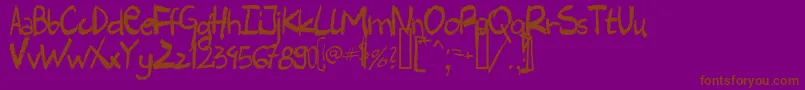 HARLC   -Schriftart – Braune Schriften auf violettem Hintergrund