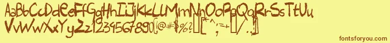 HARLC    Font – Brown Fonts on Yellow Background