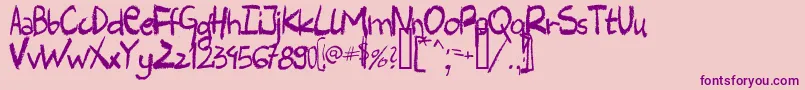 HARLC   -Schriftart – Violette Schriften auf rosa Hintergrund