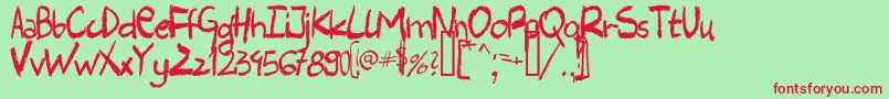 HARLC    Font – Red Fonts on Green Background