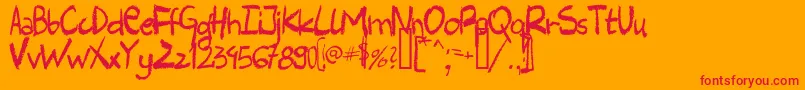 HARLC    Font – Red Fonts on Orange Background